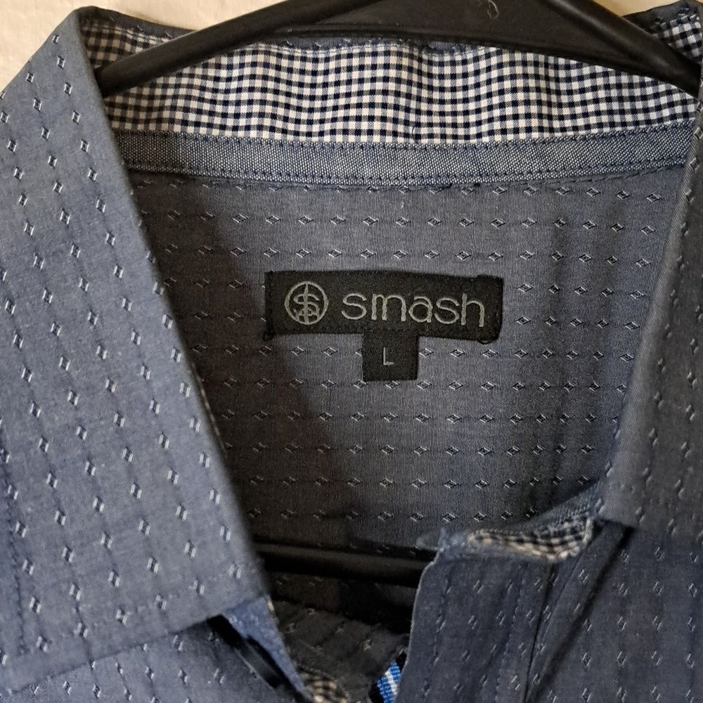 Smash blue button down shirt size large - Picture 2 of 4